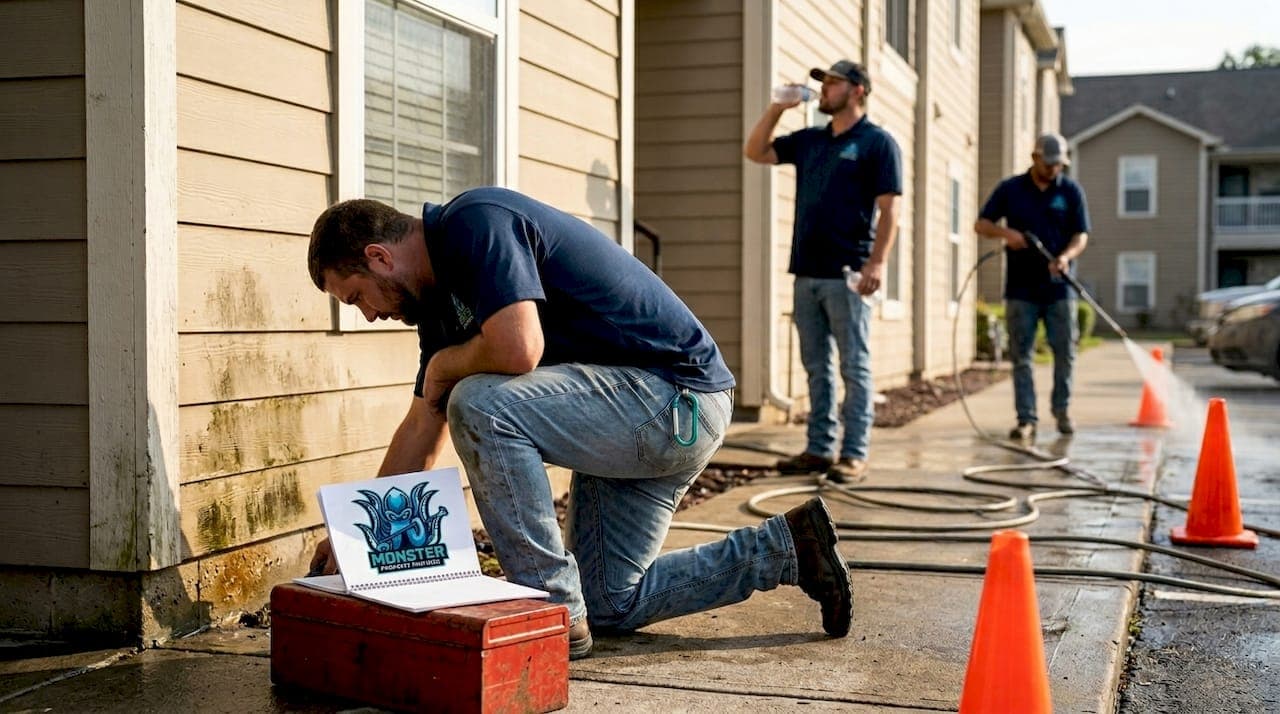 Schedule exterior cleaning for apartment complexes